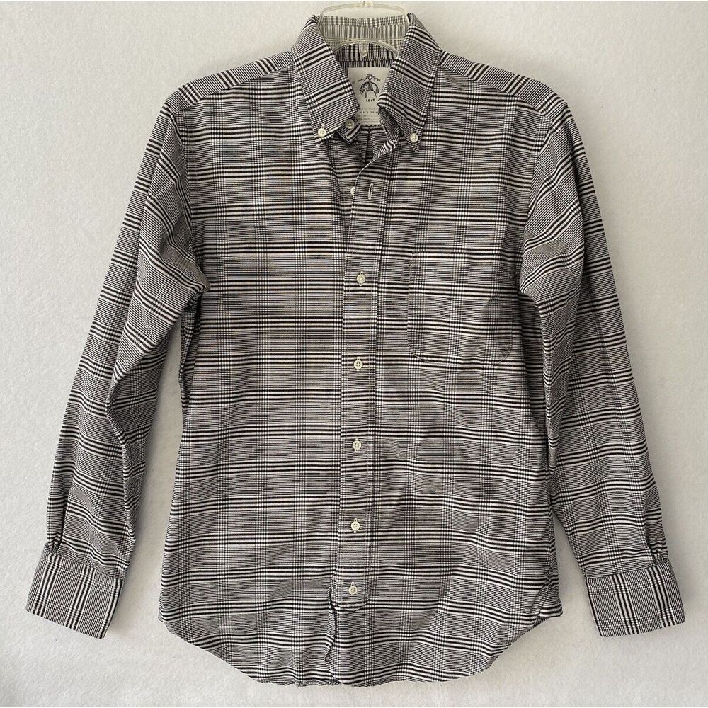 Brooks Brothers Black Fleece Thom Browne Dress Shirt Black Plaid Sz XS BB0